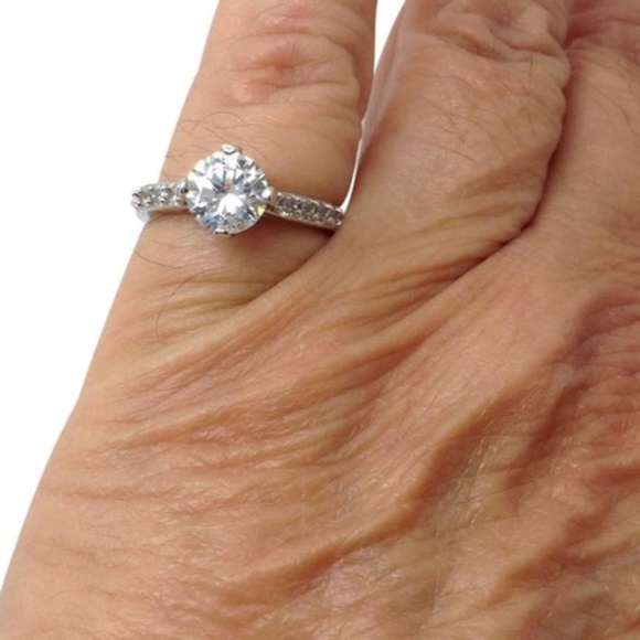 Jewelry - 925 over silver plated CZ solitaire ring
